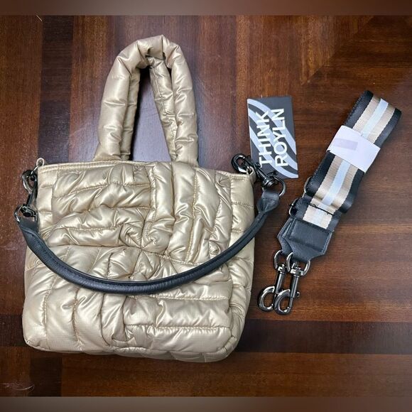 NWT - Think Royln - Lil Shopper - Pearl Gold Purse - Picture 1 of 10